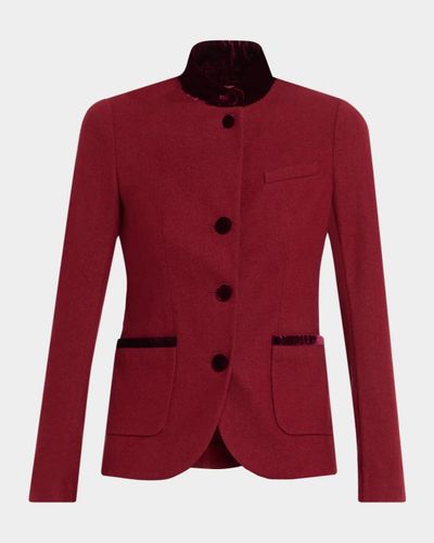 rag & bone Slade Velvet-Trim Jacket