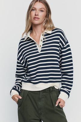 rag & bone Vintage Terry Striped Polo Top