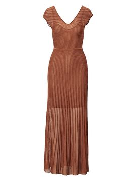 rag & bone Women's Aubrey Metallic Rib-Knit Maxi Dress