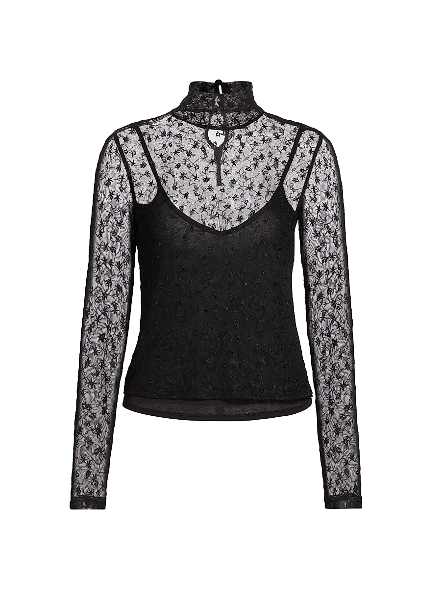 rag & bone - Women's Dahlia Lace Turtleneck Top