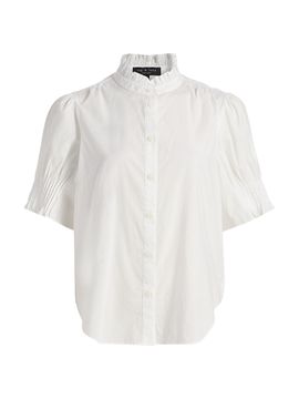 rag & bone Women's Dakota Cotton Poplin Puff-Sleeve Shirt
