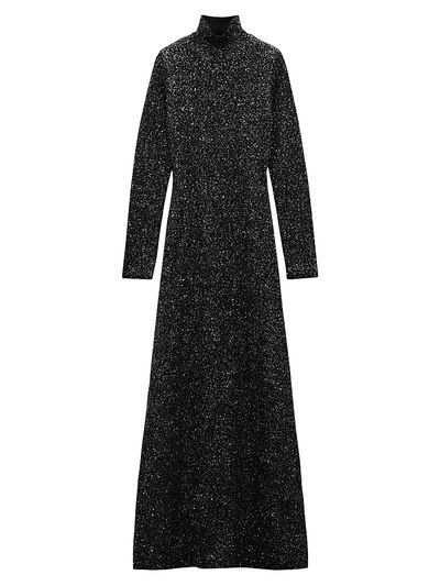 rag & bone Women's Danni Metallic Knit Turtleneck Gown