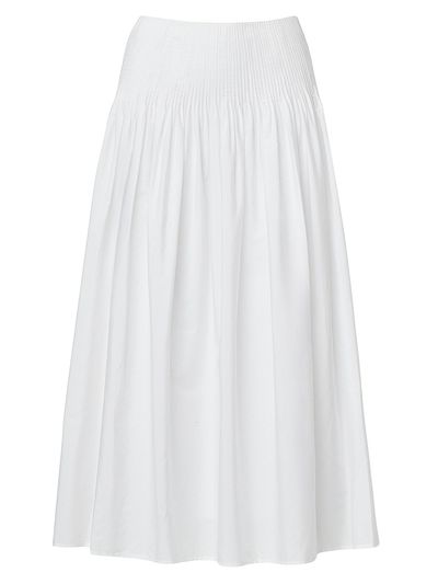 rag & bone Women's Elena Pintuck Cotton Poplin Maxi Skirt