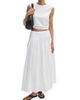 rag & bone Women's Elena Pintuck Cotton Poplin Maxi Skirt - 2