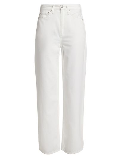 rag & bone Women's Featherweight Logan Mid-Rise Wide-Leg Jeans