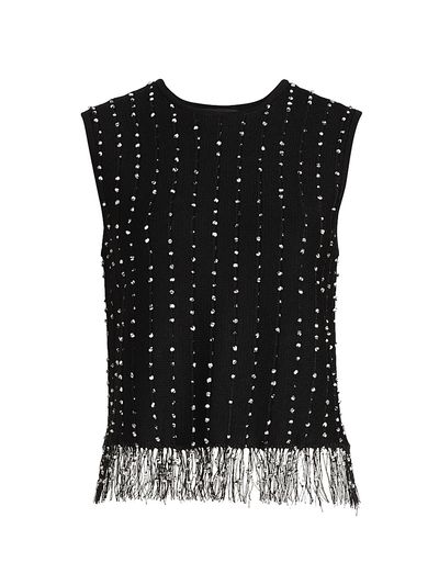 rag & bone Women's James Crochet Fringe Tank