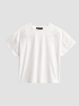rag & bone Women's Kelly Floral Cut-Out Boxy T-Shirt