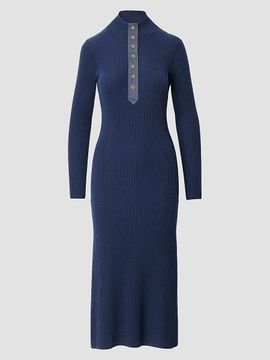 rag & bone Women's Lucy Rib-Knit A-Line Midi Dress