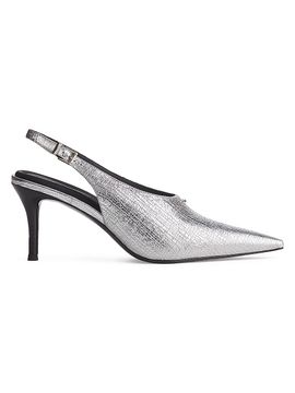 rag & bone Women's Mercer 75MM Metallic Leather Slingback Pumps