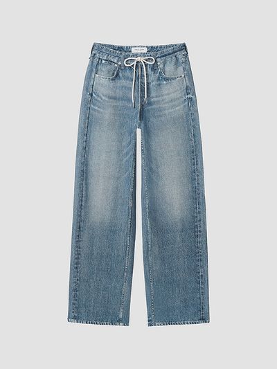 rag & bone Women's Miramar Terry Drawcord Wide-Leg Pants