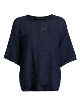 rag & bone Women's Morgan Open-Knit Cotton-Blend Top