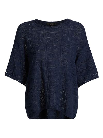 rag & bone Women's Morgan Open-Knit Cotton-Blend Top