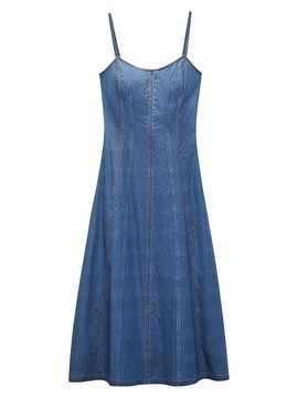 rag & bone Women's rb Miramar Melody Denim Midi-Slipdress