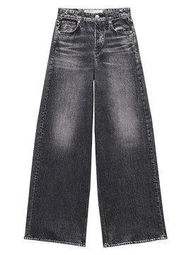 rag & bone Women's rb Miramar Printed High-Rise Wide-Leg Jeans