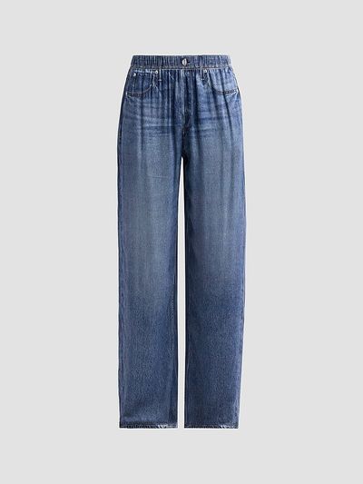 rag & bone Women's rb Miramar Slink Printed Wide-Leg Pull-On Pants