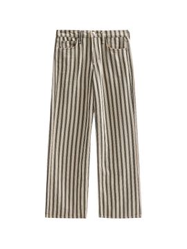 rag & bone Women's Striped Cotton-Linen Straight-Leg Jeans