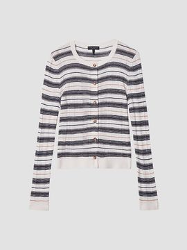 rag & bone Women's Teresa Silk-Blend Stripe Cardigan