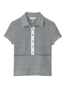 rag & bone Women's The Knit Striped Polo Shirt