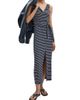rag & bone Women's The Knit Tie-Waist Striped Maxi Dress - 2