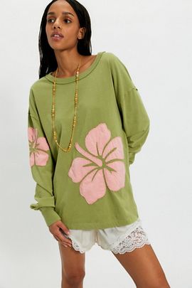 Ragabond Ragabond Hibiscus Moon Long Sleeve Tee