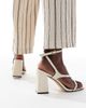 Raid RAID Aubrey block heeled sandals in off white PU - 3