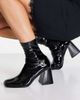 Raid RAID Clever mid heel sock boot in black patent - 1