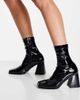 Raid RAID Clever mid heel sock boot in black patent - 3