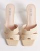 Raid RAID Clydie kitten heel mule sandals in raffia-Neutral - 2