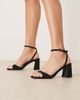 Raid RAID Cora block heeled sandals in black microsuede-Red - 1