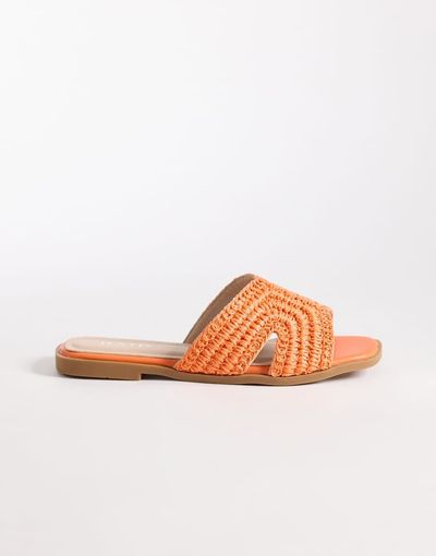 Raid RAID Coraline flat slide sandals in orange raffia