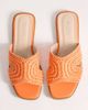 Raid RAID Coraline flat slide sandals in orange raffia - 2