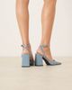 Raid RAID Cordeliya block heel slingback shoes in blue PU - 2