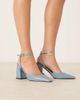 Raid RAID Cordeliya block heel slingback shoes in blue PU - 3