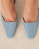Raid RAID Cordeliya block heel slingback shoes in blue PU - 4
