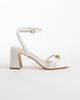 Raid RAID Devena block heeled sandals in gold detail in white - 1