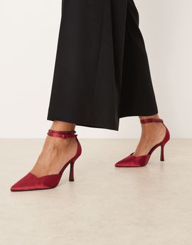 Raid RAID Etanah pointed toe pumps in cherry red satin