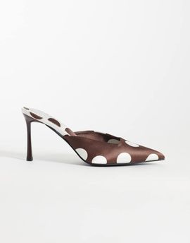 Raid RAID Floralio heeled mules in brown polka dot