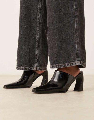 Raid RAID Hania curved heel mules with pointed toe in black