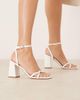 Raid RAID Ilaa block heeled sandals with buckle detail in white - 1
