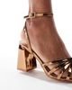 Raid RAID Iveyy block heeled strappy sandals in dark gold-Brown - 4