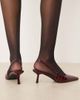 Raid RAID Laura kitten heel slingback shoes in burgundy croc-Red - 4