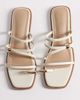 Raid RAID Moon flat sandals with metal detail in cream-White - 2