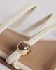 Raid RAID Moon flat sandals with metal detail in cream-White - 3