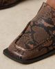 Raid RAID Neely square toe loafers in brown snake - 2