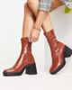 Raid Raid Rubina mid heel platform boots in tan-Brown - 1