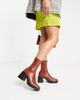 Raid Raid Rubina mid heel platform boots in tan-Brown - 4