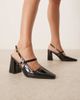 Raid RAID Siya block heeled shoes with pointed toes in black patent - 1