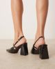 Raid RAID Siya block heeled shoes with pointed toes in black patent - 3