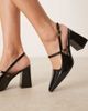 Raid RAID Siya block heeled shoes with pointed toes in black patent - 4