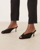 Raid RAID Sonika kitten heel mules in black faux suedette - 1